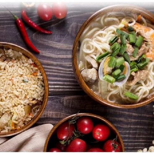 Wooden Bowl Japanese Style Wood Soup Bowl Salad Bowl Food Container Rice Bowl Chopstick for Kids Tableware Wooden Utensils