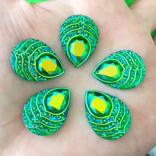 DIY120PCS AB drop resin manual slit hole drilling resin craft wedding decoration 2 -hole resin drill green button B456