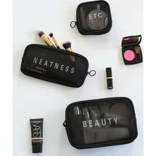 Travel Cosmetic Bag Women Zipper Make Up Transparent Makeup Case Organizer Storage Pouch Toiletry Wash Kit Bags