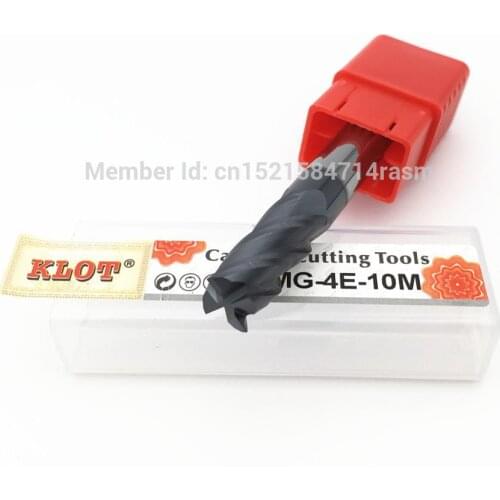 KLOT HRC55 TiCN Coated Solid Carbide End Mill 13 14 15 16 17 18 19 20mm 4-Flute CNC Milling Cutter