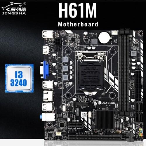 LGA 1155 Motherboard Set with I3-3240 CPU for Intel Core i7 / i5 / i3 / pentium / celeron H61 DDR3 M-ATX Intel Motherboards Kit