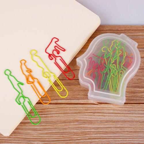Human Evolution Cartoon Clip Creative Pin Color Custom-made Metal Paper Clips Accessories Office Metal Clip Paperclip Bookmark