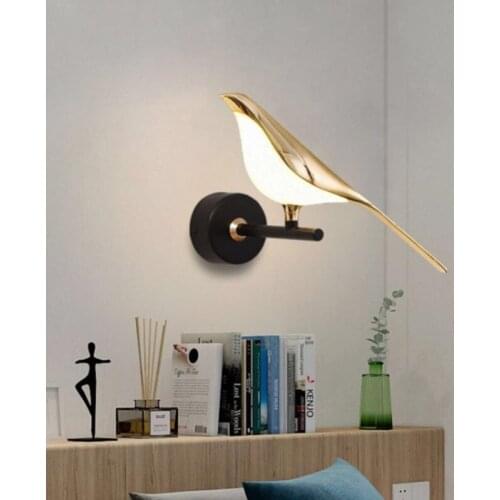 Creative Bird Shape Wall Lamps Acrylic Alloy Simple For Living Room Restaurant Bedroom Gorgeous Decoration Lighting Luminaire