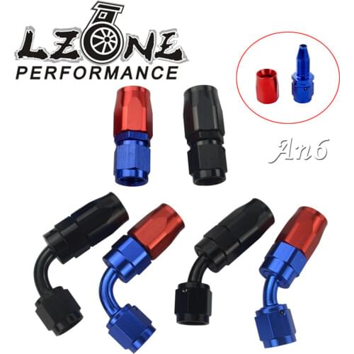 LZONE - 6 AN AN-6 Aluminum Straight 45 Degree 90 Degree Swivel Hose End Fitting Adapter Oil Fuel Line