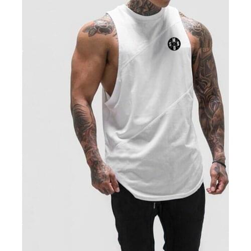 Muscleguys Brand Mens Sleeveless Tank Tops Summer Cotton Tank Top gyms Clothing Bodybuilding Undershirt Fitness tanktop