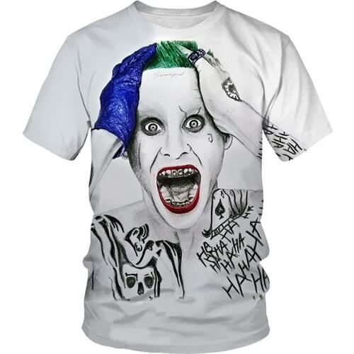 Sketch the clown 3D Printed Tees Men Joker Face Casual O-neck Male tshirt Clown Short Sleeved joke Funny T shirts free delivery