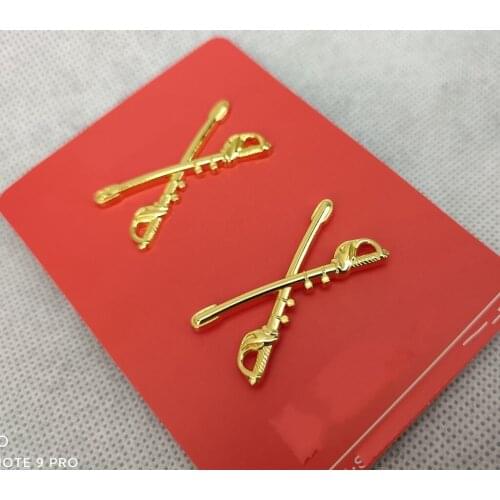 PAIR US ARMY COLLAR INSIGNIA CAVALRY OFFICER BADGE INSIGNIA PIN