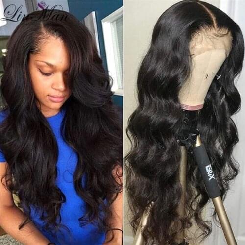 Natural ColorLace Front Human Hair Wigs Pre Plucked 180 Density Brazilian Body Wave Wigs Remy Hair 26 Inches For Black Women