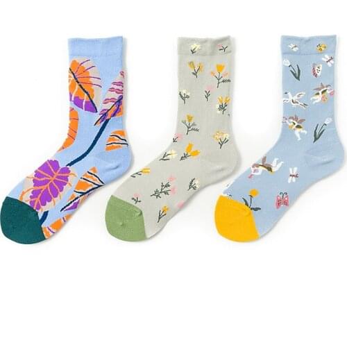 PEONFLY Kawaii Sweet Women Socks Funny Cute Cream Candy Color Skarpetki Angel Floral Print Socks Women Christmas Gift