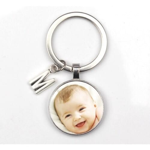 Personalizeds pendant Photo Photo Baby Child Dad Family Portrait Keychain Mom Brother Heart shaped Grandparents Private Custom