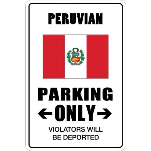 StickerPirate Peruvian Parking Only 8" x 12" Metal Novelty Sign Aluminum NS 18
