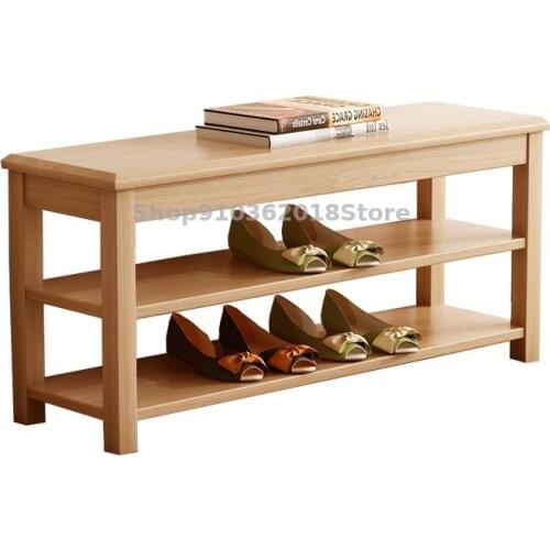 Solid Wood Shoe Changing Stool Shoe Cabinet Nordic Household Entrance Small Narrow Shoe Stool Shoe Rack Sitting Porch Shoe Stool