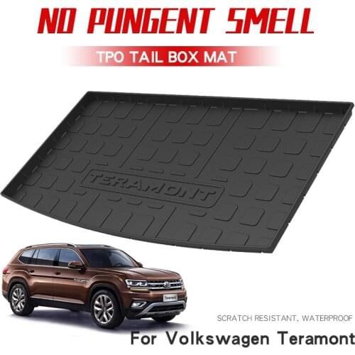 TPE Material All-Weather Car Trunk Floor Mat Cargo Liner Rear Cargo Tray Black Protector for Volkswagen Teramont 2017-2019