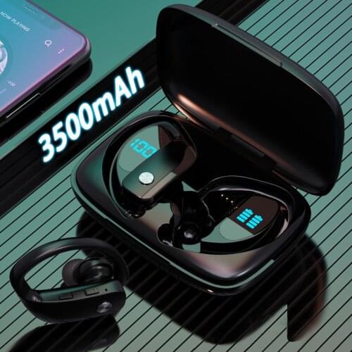 KINGSTAR TWS Wireless Earphone Bluetooth Headphones LED Power Display Sport Earbuds Ear Hook Headsets With 3500mAh Charging Box