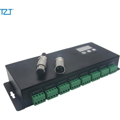 TZT RGB DMX Decoding Driver 24 Channel DMX512 Power Decoder RGB LED Controller BC-824