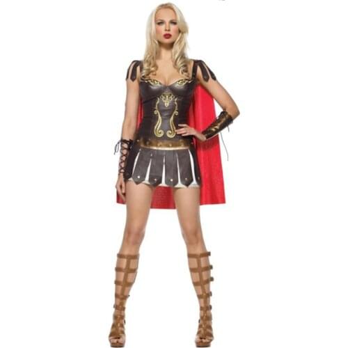 Adult Women Greek Rome Sparta Warrior Fancy Dress Halloween Princess Xena Gladiator Roman Centurian Costume