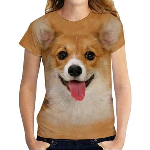 Women Animal Pattern Print Tops Tee Casual Short Sleeve T Shirt Ladies 3XL Plus Size Loose Dog Cat O-Neck T Shirt Female Clothes