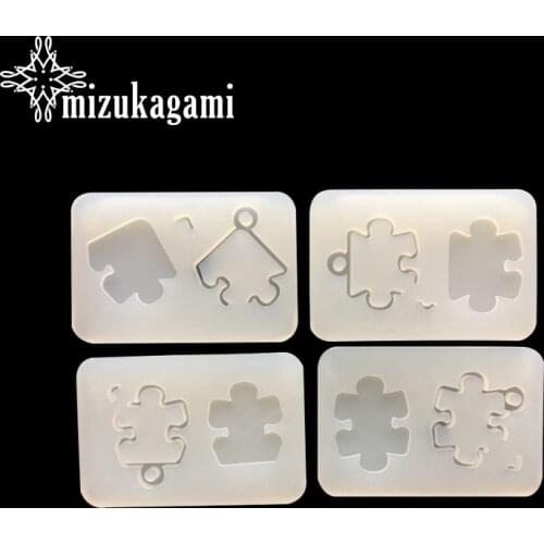 1pcs UV Resin Jewelry Liquid Silicone Mold Jigsaw Geometry Shape Resin Charms Pendant Molds For DIY Intersperse Decorate Making