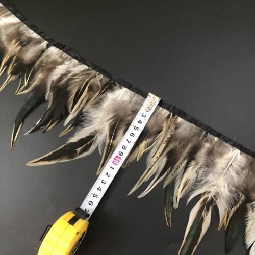 10Y / Lot Natural Pheasant Chicken Feather Fringes Trimming 8-13CM Width High Qulaity Rooster Plume Trims Lace DIY Sewing Ribbon