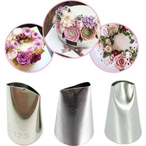 #123#128#61 Pastry Tips Petal Rose Tulip Icing Piping Nozzle Decorating Stainless Steel Fondant Cake Tube Tools Bakeware