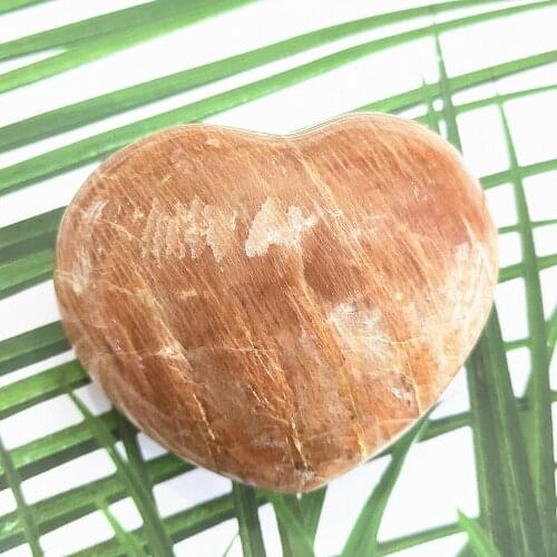 150-380g Crystal Heart Natural Orange moonstone Quartz hearts opal cardiac Shape Crystals Healing Gift
