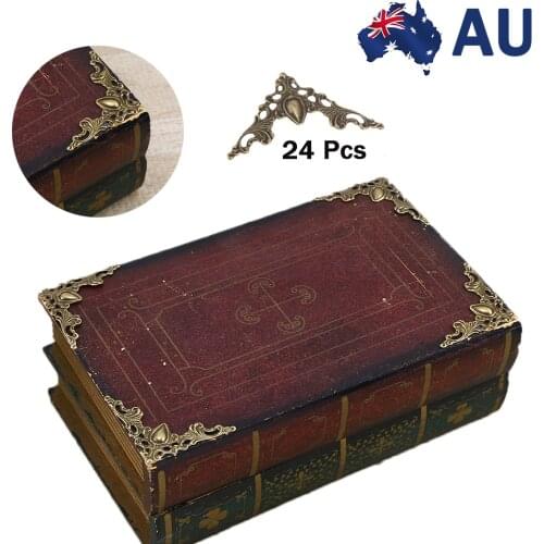 24Pcs Vintage Book Corner Protector Book Scrapbook Album Corner Decorative Protector Cover Antique Angled Corner Flower Stickers