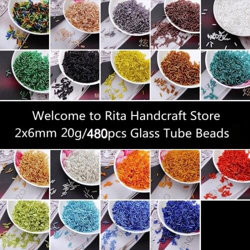 2x6mm 20g/480pcs Czech Glass Loose Seed Spacer Tube Bugle Beads For jewelry making DIY Garment Accessory