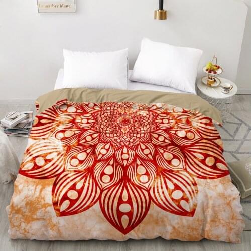 3D Duvet cover Quilt/Blanket/Comfortable Case Luxury Bedding 135 140x200 150x200 200x220 for Home Nordic mandala red
