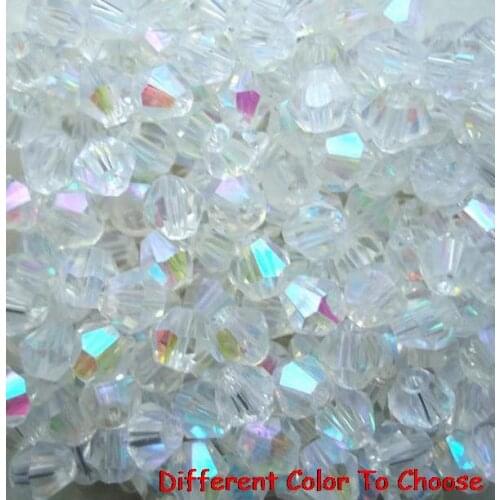 4mm 1000Pcs/lot mix color new Bicone Faceted Glass Crystal Beads Black White AB Clear Colored Mixed For Jewelry Making Spacer