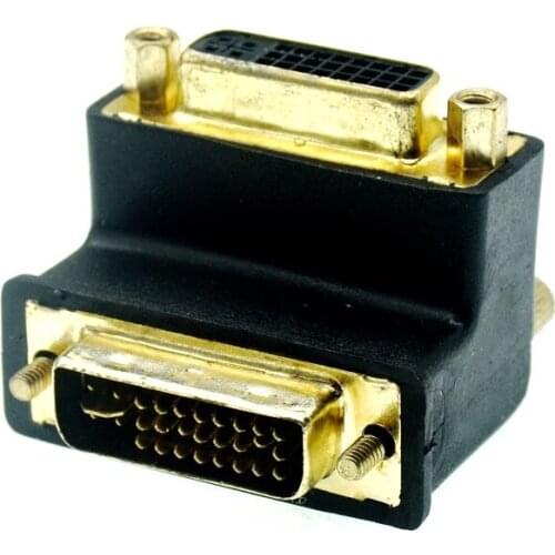 90 Degree Right Angled DVI 24+5 D Dvi-d Digital Dual Link Male To Female Extension Adapter For HDTV LCD Monitor