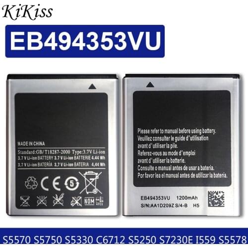 1200mAh EB494353VU Battery for Samsung Galaxy mini GT S5570 S5250 S5330 S5750 S7230 T499 GT-i5510 with Track Code