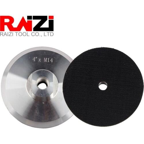 Raizi 4 inch/100 mm Aluminum Backer Plate For Diamond Polishing Sanding Pad M14, 5/8-11 Hook&Loop Polishing Backing Holder