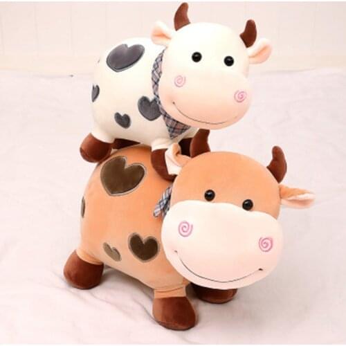35cm/45cm/55cm Height Large Plush Cows Doll Toy Kids Sleeping Back Cushion Cute Stuffed Cows Baby Accompany Doll Xmas Gift