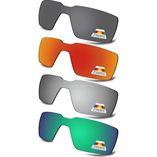Bwake 4 Pairs Black & Silver & Green & Fire Red Polarized Replacement Lenses for-Oakley Probation OO4041 Sunglasses Frame