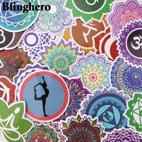 CA300 24pcs/set Indian Yoga Mixed Stickers Laptop Car DIY Skateboard Graffiti Laptop Badge Motorcycle Luggage Bags Accessories