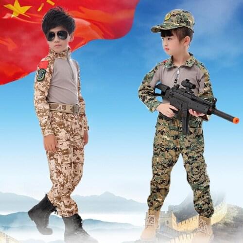 Children Camouflage Clothing Spring Autumn Camp Clothing War Wolf Uniform Frog Clothing Halloween Role-playing Military Uniforms