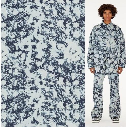 European and American brand flower pattern shy beautiful woman digital printing polyester silk cotton mens shirt pants fabric