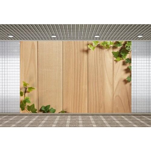 Lyavshi Wooden Board Green Pine Plant Photography Background Birthday Party Decor Photographic Backdrop Photo Studio Props