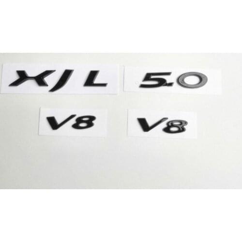 Gloss Black V6 V8 3.0 5.0 XF XJL XE XEL XJL Letters Emblem for Jaguar Badge Fender Trunk Car Styling Logo Replacement