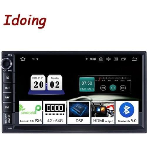 Idoing 7" PX6 Universal 2 din Car Android DSP Radio Multimedia Video Player Bluetooth 5.0 HDMI OUT GPS Navigation 4G+64G NO DVD