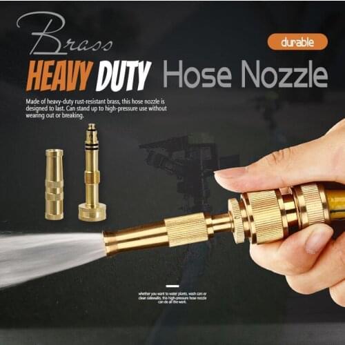 1 Set Brass Heavy Duty Hose Nozzle Suit Home Garden Car Use Heavy Duty Hose Set Pipe Fitting Coupler Connector Adapter