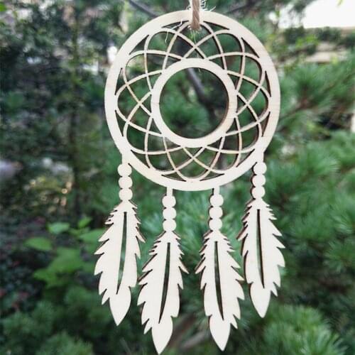 Laser Cut Wooden Dream Catcher Art Craft Wood Dreamcatcher Housewarming Gift Blank Room Decor New Home Gifts