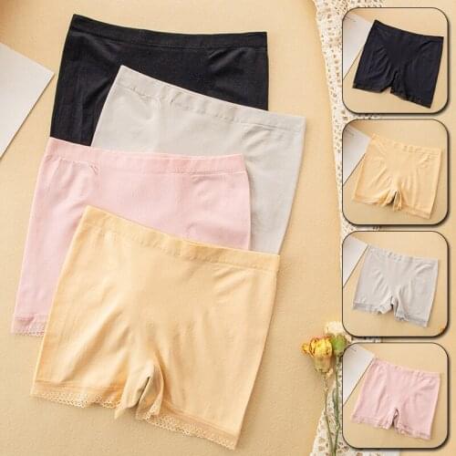 2021 Women Sexy Lace Leggings Seamless Thin Safety Shorts Female Summer Soft High Elastic Waist Solid Color Underwear Slim Skirt