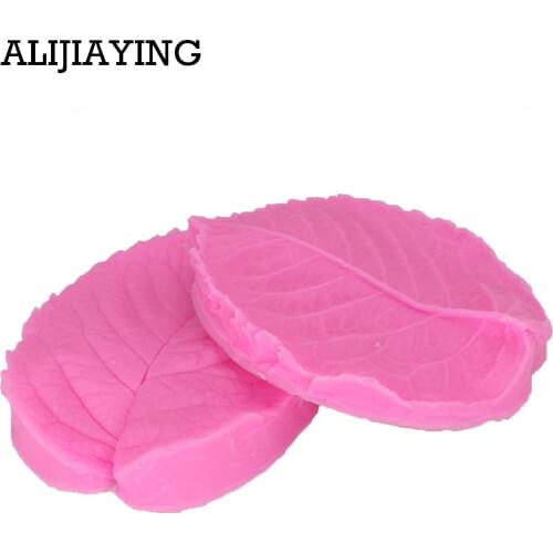 M0115 2Pcs/Pack Leaf Shaped Silicone Press Mold Cake Decoration tools Leaves Fondant Cake 3D Food Grade Silicone Mould