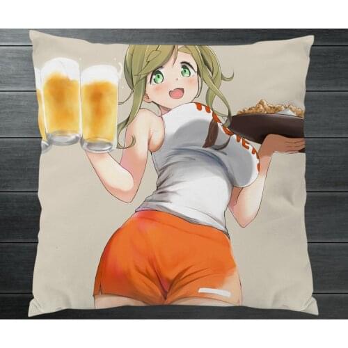 Manga Laid-Back Camp Yuru Camp Aoi Inuyama Cartoon Two Sides Pillowcase Fanart Pillow Cushion Case Cover Cosplay Cute Gift P6