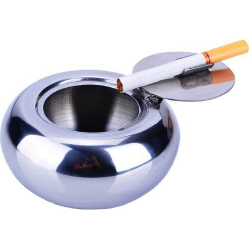 Fashion Stainless Steel Windproof Ashtray Lid Seal Smoke Cup Car Ashtray