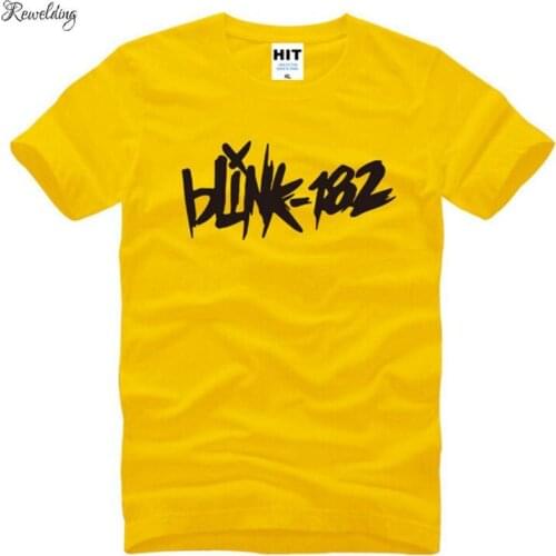 Punk Rock BLINK 182 Letter Printed Mens Men T Shirt Tshirt Fashion Summer New Short Sleeve Cotton T-shirt Tee Camisetas Hombre