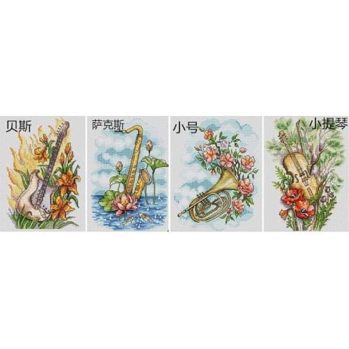 Counted Cross Stitch Kit Cross Stitch DIY Needlework Counted Chinese Cross-stitch Kits For Embroidery seasons music