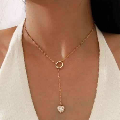 New Fashion Gold Crystal Star Moon Heart Shaped Sun Long Chain Pendant Multilevel Necklace For Women Necklace Female Jewelry