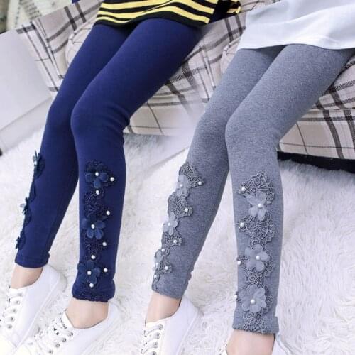 2021 Autumn Winter Girls Cotton Warm Leggings Kids Thick Velvet Pants for Baby Girls Children Cute Trousers Clothes Outfits W335